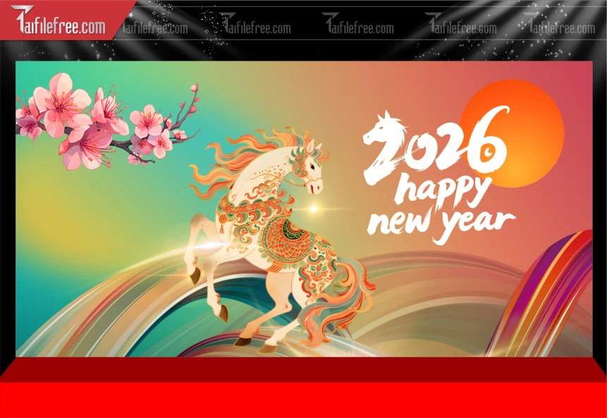 Mẫu Phông Nền Chúc Mừng Năm Mới Năm Chào Xuân Bính Ngọ._PT624