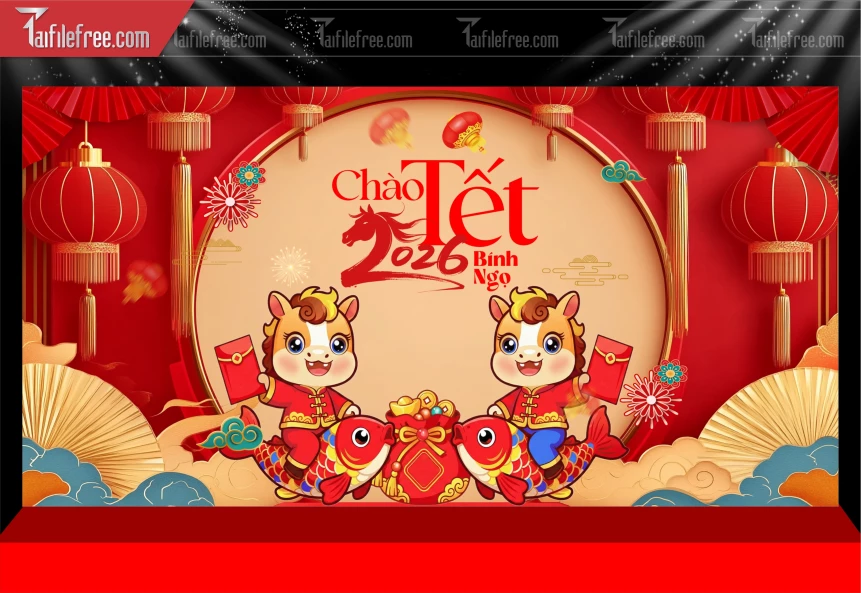 Mẫu Phông Nền Chúc Mừng Năm Mới Năm Chào Xuân Bính Ngọ._PT626