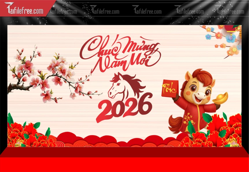 Mẫu Phông Nền Chúc Mừng Năm Mới Năm Chào Xuân Bính Ngọ._PT630