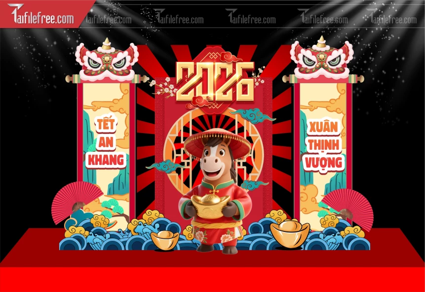 Mẫu Background Chúc Mừng Năm Mới Năm Chào Xuân Bính Ngọ._PT634