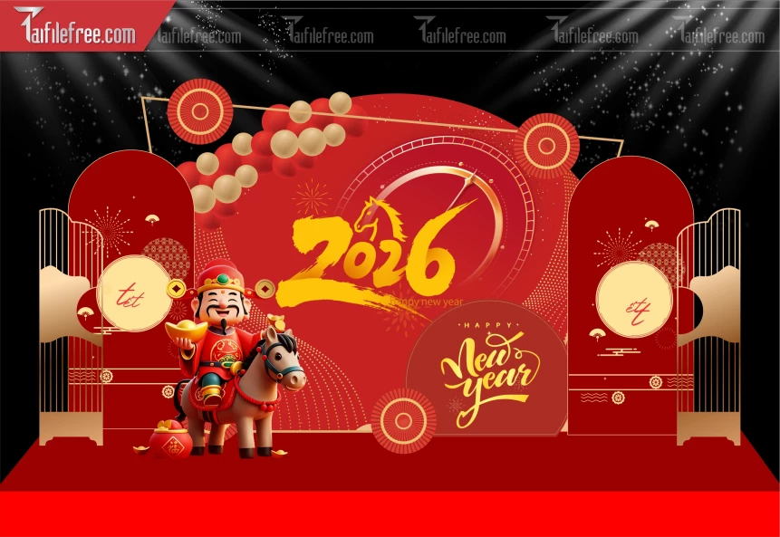 Mẫu Phông Nền Chúc Mừng Năm Mới Năm Chào Xuân Bính Ngọ._PT635