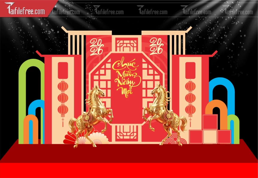 Mẫu Background Chúc Mừng Năm Mới Năm Chào Xuân Bính Ngọ._PT638