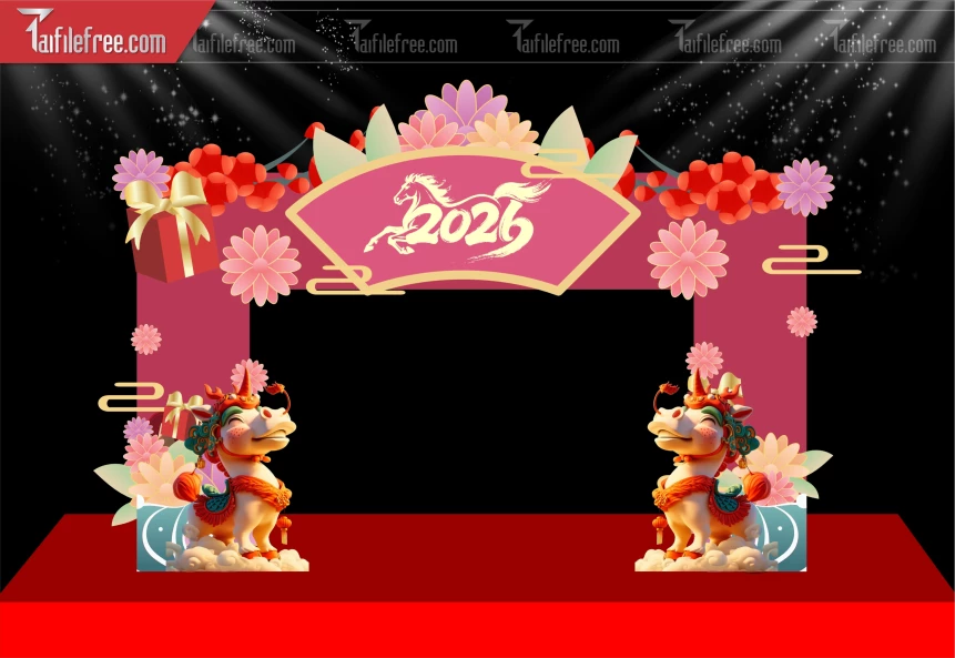 Mẫu Cổng Chào Chúc Mừng Năm Mới Năm Chào Xuân Bính Ngọ._PT639