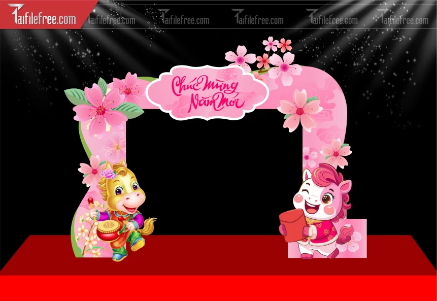Mẫu Cổng Chào Chúc Mừng Năm Mới Năm Chào Xuân Bính Ngọ._PT640