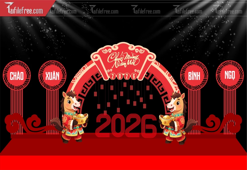Mẫu Background Chúc Mừng Năm Mới Năm Chào Xuân Bính Ngọ._PT642