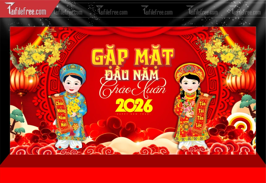Mẫu Phông Nền Chúc Mừng Năm Mới Năm Chào Xuân Bính Ngọ,_PT645