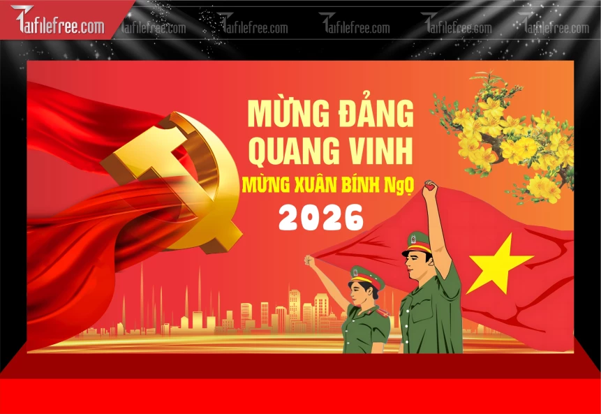 Mẫu Phông Nền Chúc Mừng Năm Mới Năm Chào Xuân Bính Ngọ,_PT651