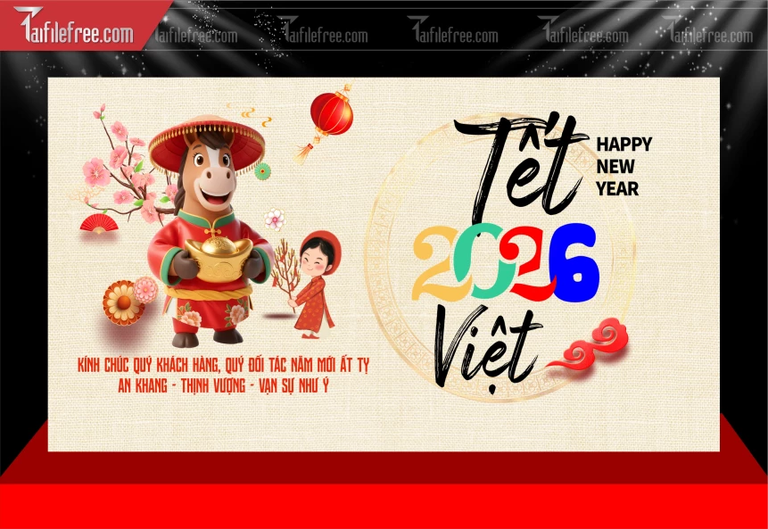 Mẫu Phông Nền Chúc Mừng Năm Mới Năm Chào Xuân Bính Ngọ,_PT654