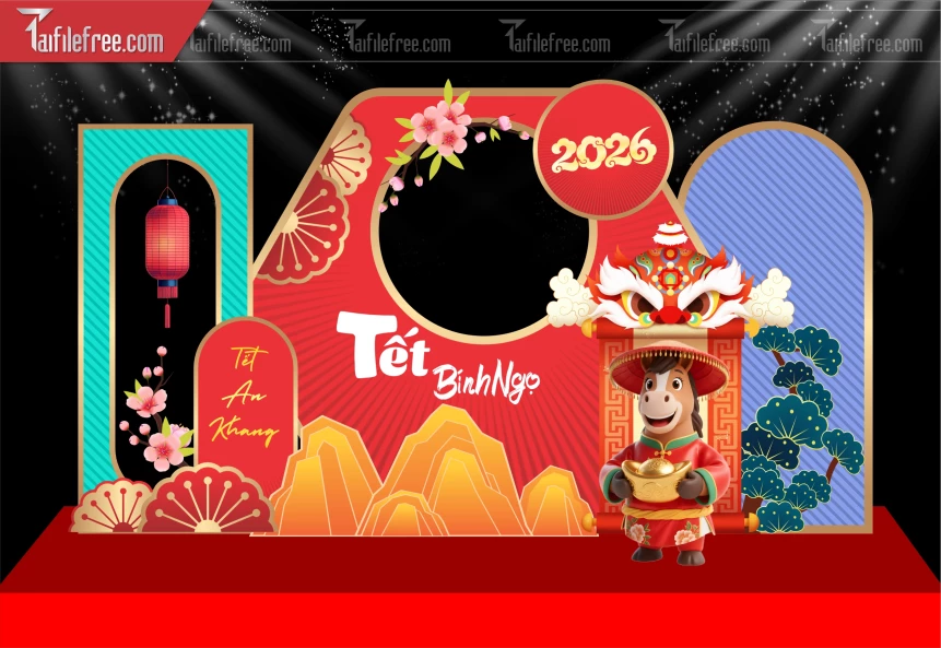 Mẫu Background Chúc Mừng Năm Mới Năm Chào Xuân Bính Ngọ,_PT658