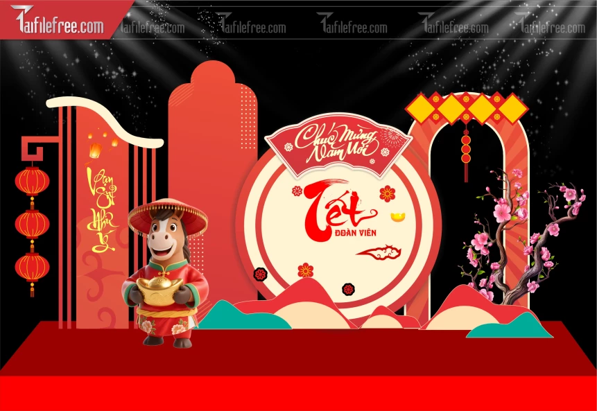 Mẫu Background Chúc Mừng Năm Mới Năm Chào Xuân Bính Ngọ,_PT661