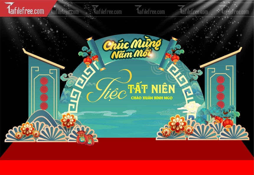 Mẫu Phông Nền Chúc Mừng Năm Mới Năm Chào Xuân Bính Ngọ_PT662