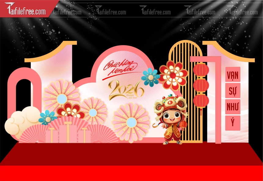 Mẫu Background Chúc Mừng Năm Mới Năm Chào Xuân Bính Ngọ,_PT665