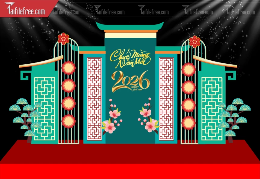 Mẫu Background Chúc Mừng Năm Mới Năm Chào Xuân Bính Ngọ,_PT666