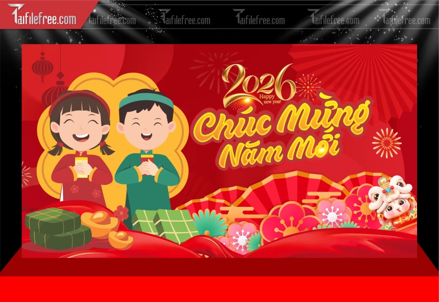 Mẫu Phông Nền Chúc Mừng Năm Mới Năm Chào Xuân Bính Ngọ_PT667