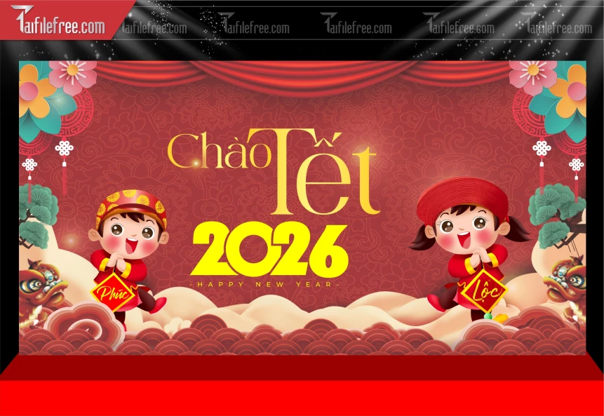 Mẫu Phông Nền Chúc Mừng Năm Mới Năm Chào Xuân Bính Ngọ_PT670