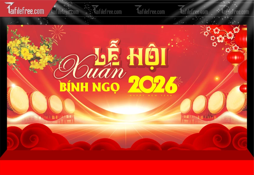 Mẫu Phông Nền Chúc Mừng Năm Mới Năm Chào Xuân Bính Ngọ._PT671