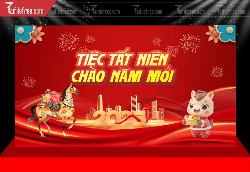 Mẫu Phông Nền Chúc Mừng Năm Mới Năm Chào Xuân Bính Ngọ._PT673