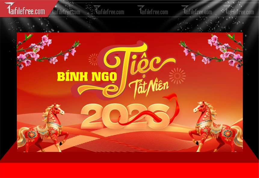 Mẫu Phông Nền Chúc Mừng Năm Mới Năm Chào Xuân Bính Ngọ._PT674