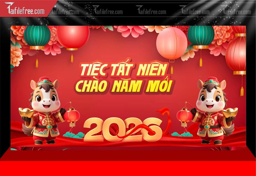 Mẫu Phông Nền Chúc Mừng Năm Mới Năm Chào Xuân Bính Ngọ_PT678
