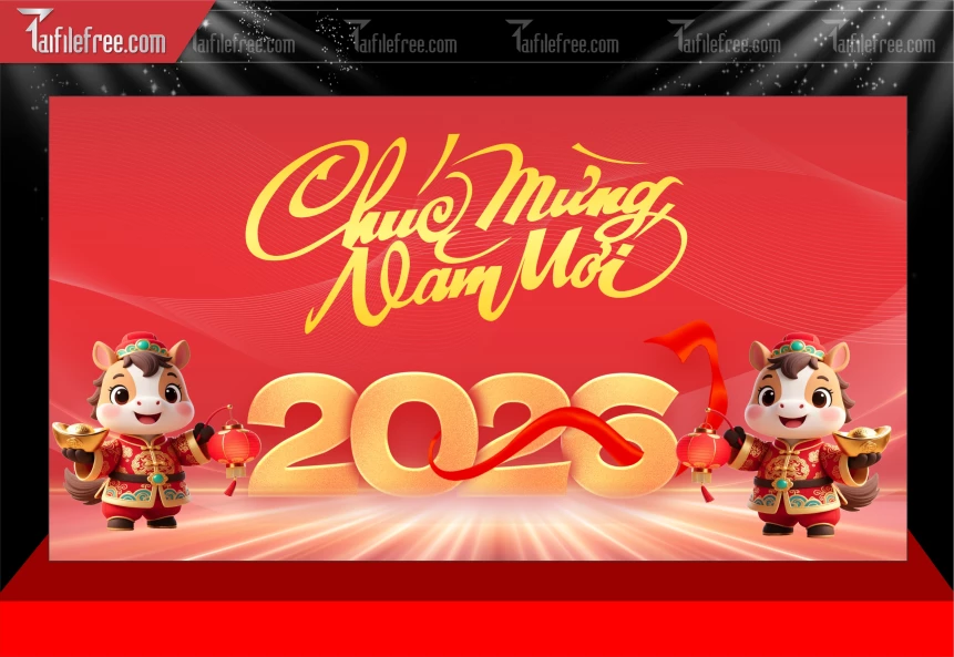 Mẫu Phông Nền Chúc Mừng Năm Mới Năm Chào Xuân Bính Ngọ_PT679