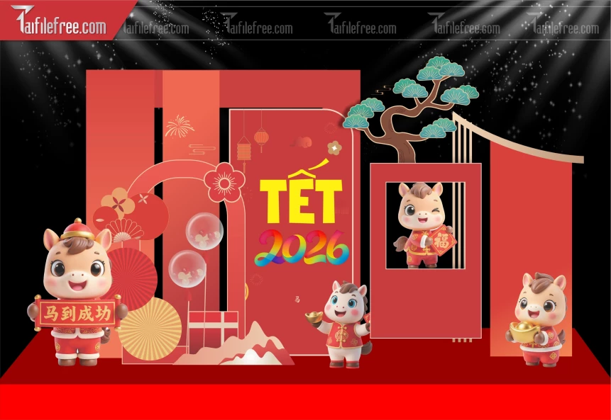 Mẫu Background Chúc Mừng Năm Mới Năm Chào Xuân Bính Ngọ_PT680