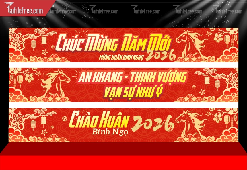 Mẫu Băng Rôn Chúc Mừng Năm Mới Năm Chào Xuân Bính Ngọ_PT683