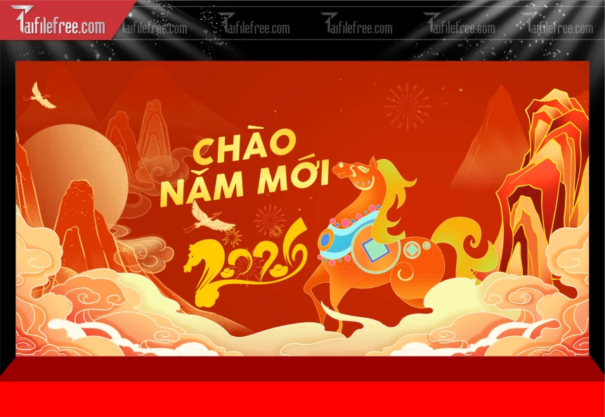 Mẫu Phông Nền Chúc Mừng Năm Mới Năm Chào Xuân Bính Ngọ_PT689