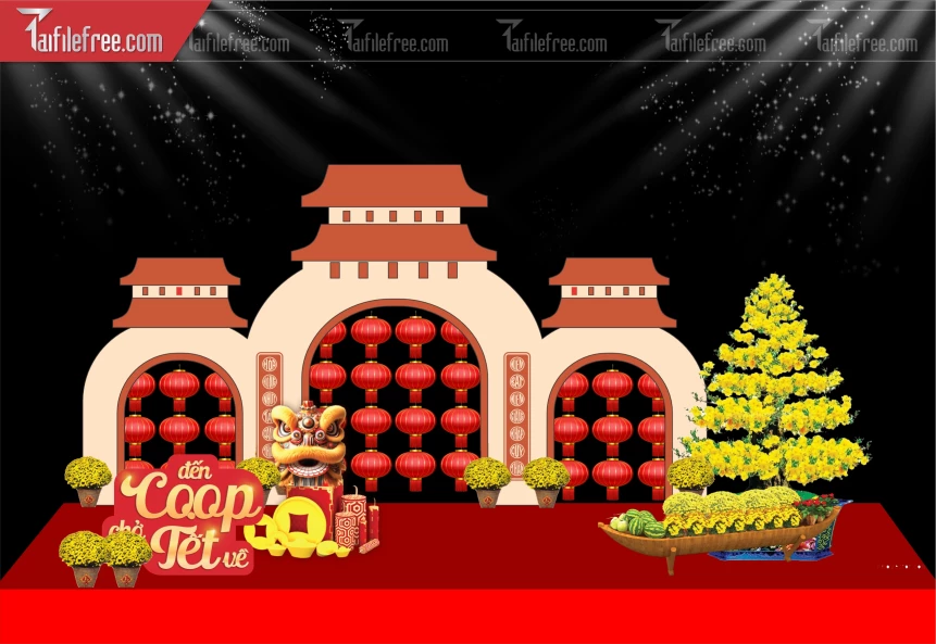 Mẫu Cổng Chúc Mừng Năm Mới Năm Chào Xuân Bính Ngọ_,PT691