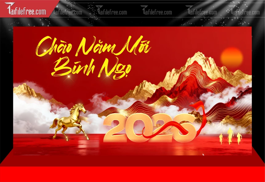 Mẫu Phông Nền Chúc Mừng Năm Mới Năm Chào Xuân Bính Ngọ,_PT697