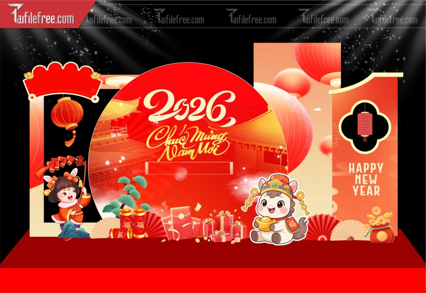 Mẫu Background Chúc Mừng Năm Mới Năm Chào Xuân Bính Ngọ,_PT699