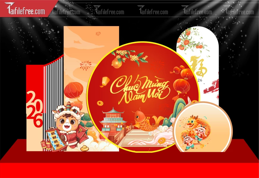 Mẫu Background Chúc Mừng Năm Mới Năm Chào Xuân Bính Ngọ,_PT702