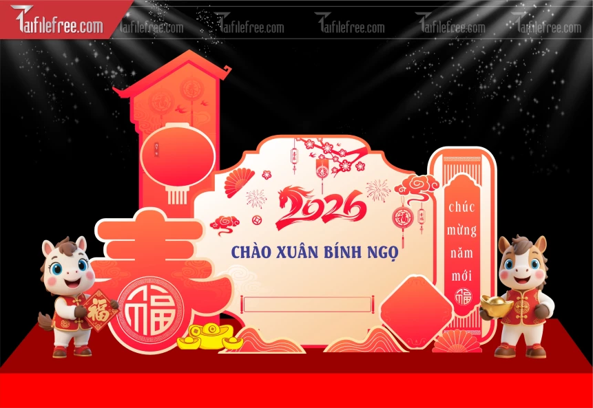 Mẫu Background Chúc Mừng Năm Mới Năm Chào Xuân Bính Ngọ,_PT727