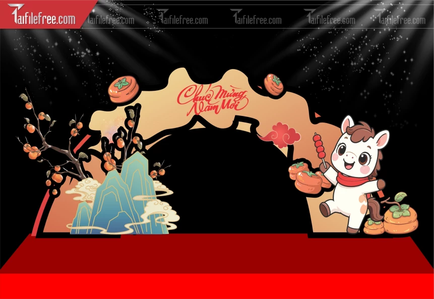 Mẫu Background Chúc Mừng Năm Mới Năm Chào Xuân Bính Ngọ,_PT734