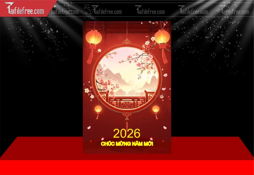 Mẫu Poster Chúc Mừng Năm Mới Năm Chào Xuân Bính Ngọ,_PT737