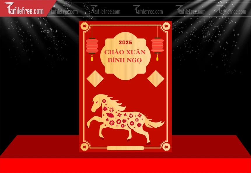 Mẫu Poster Chúc Mừng Năm Mới Năm Chào Xuân Bính Ngọ,_PT739