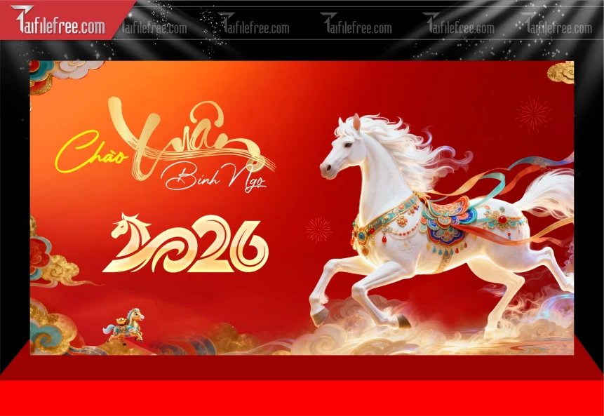 Mẫu Phông Nền Chúc Mừng Năm Mới Năm Chào Xuân Bính Ngọ,_PT742