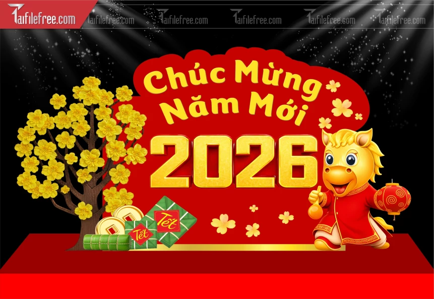 Mẫu Background Chúc Mừng Năm Mới Năm Chào Xuân Bính Ngọ,_PT745