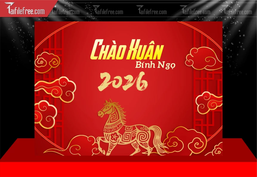 Mẫu Phông Nền Chúc Mừng Năm Mới Năm Chào Xuân Bính Ngọ_PT747