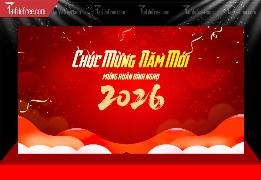 Mẫu Phông Nền Chúc Mừng Năm Mới Năm Chào Xuân Bính Ngọ_PT748