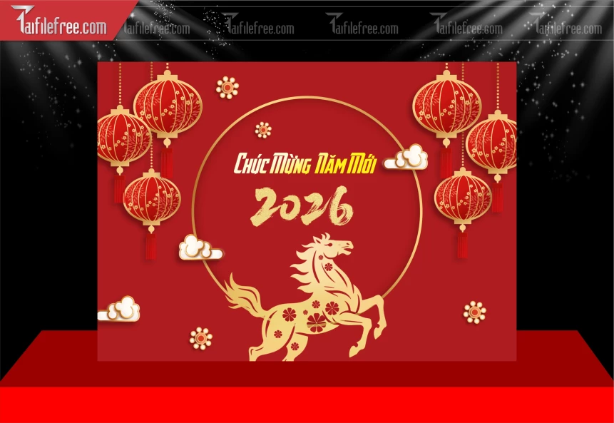Mẫu Phông Nền Chúc Mừng Năm Mới Năm Chào Xuân Bính Ngọ_PT749