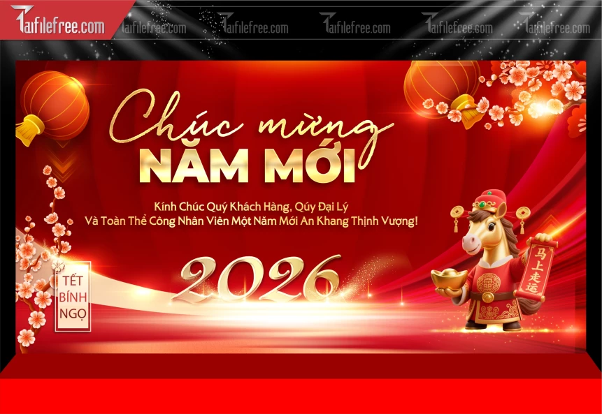 Mẫu Phông Nền Chúc Mừng Năm Mới Năm Chào Xuân Bính Ngọ_PT752