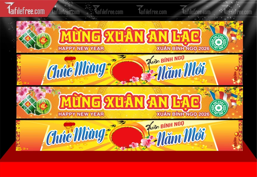 Mẫu Băng Rôn Chúc Mừng Năm Mới Năm Chào Xuân Bính Ngọ_PT755