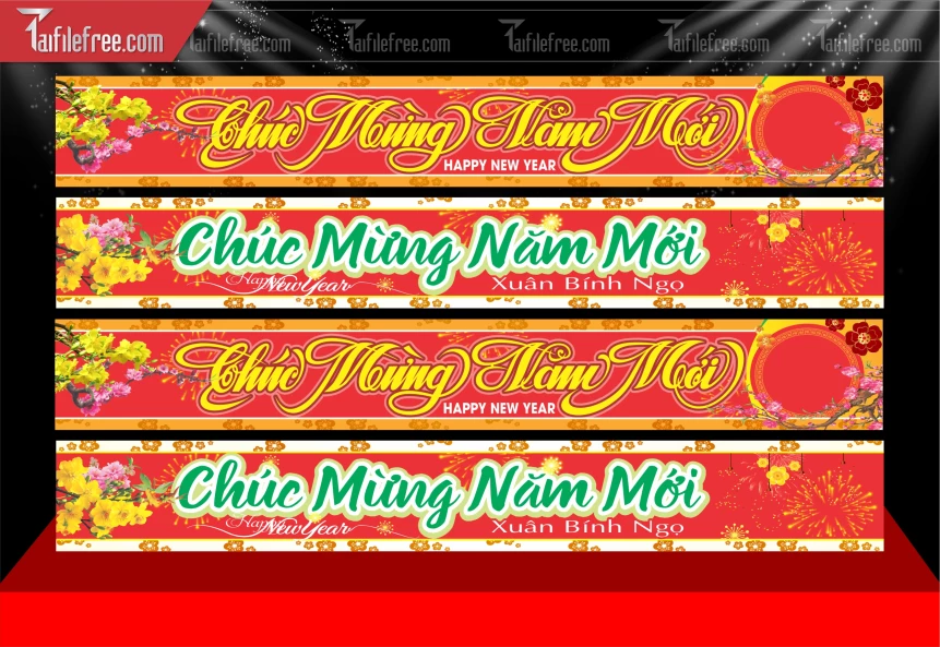 Mẫu Băng Rôn Chúc Mừng Năm Mới Năm Chào Xuân Bính Ngọ_PT757