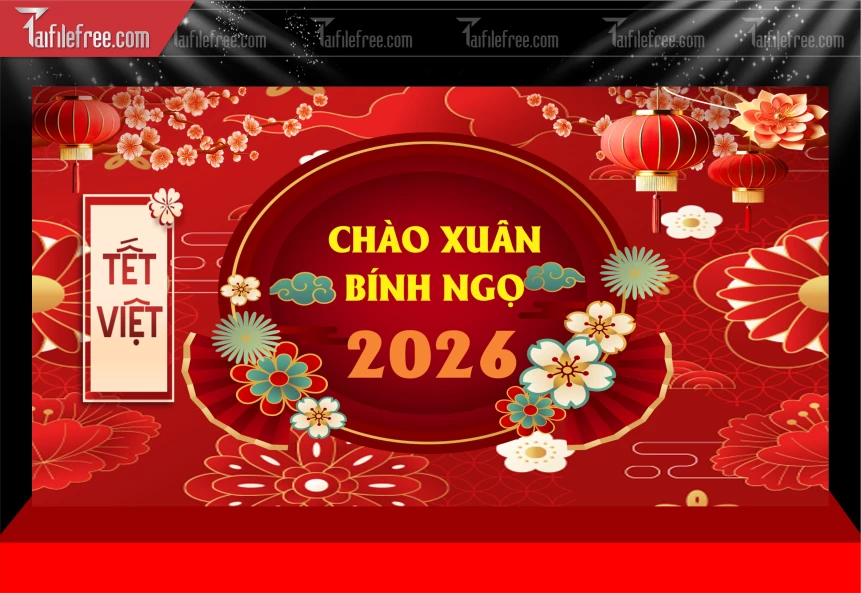 Mẫu Phông Nền Chúc Mừng Năm Mới Năm Chào Xuân Bính Ngọ_PT761