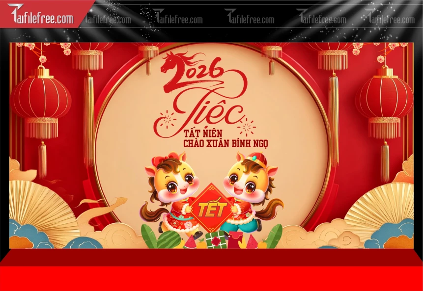 Mẫu Phông Nền Chúc Mừng Năm Mới Năm Chào Xuân Bính Ngọ_PT766