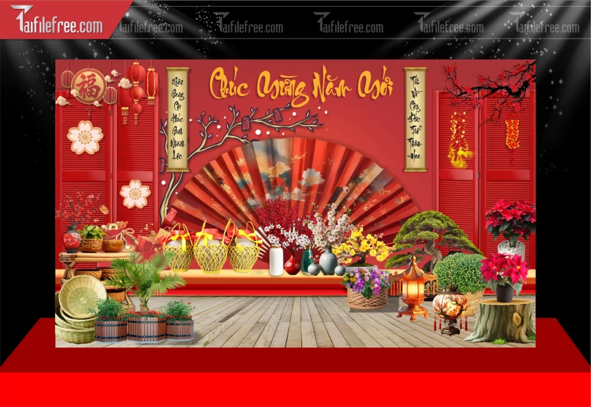 Mẫu Phông Nền Chúc Mừng Năm Mới Năm Chào Xuân Bính Ngọ_PT767