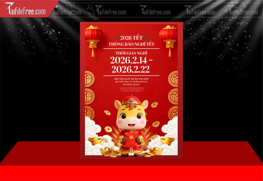 Mẫu Lịch Thông Báo Nghỉ Tết _PT774