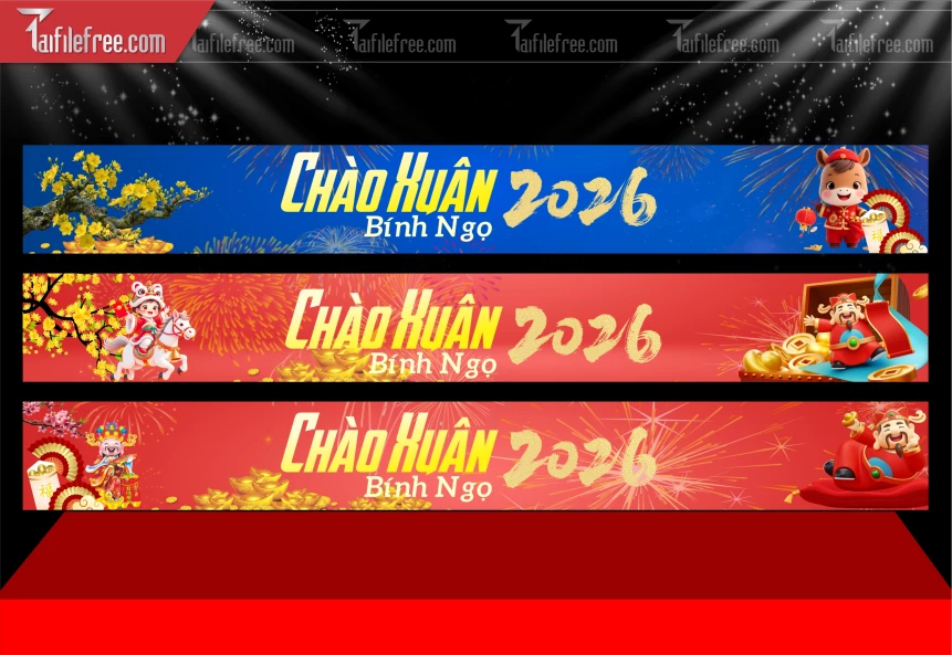 Mẫu Băng Rôn Chúc Mừng Năm Mới Năm Chào Xuân Bính Ngọ _PT781