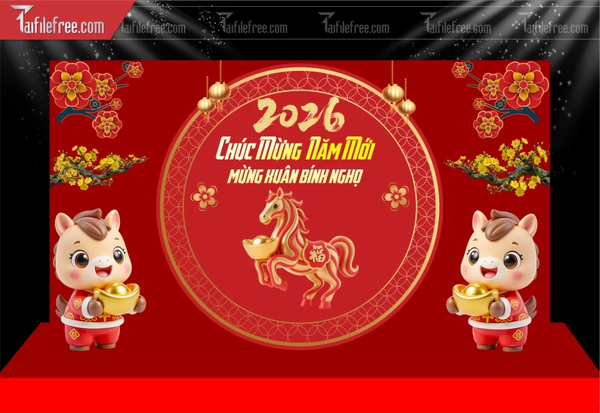 Mẫu Phông Nền Chúc Mừng Năm Mới Năm Chào Xuân Bính Ngọ _PT783