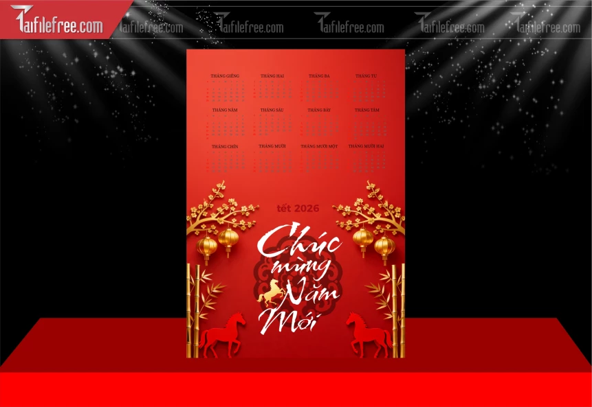 Mẫu Poster Chúc Mừng Năm Mới Năm Chào Xuân Bính Ngọ _PT784